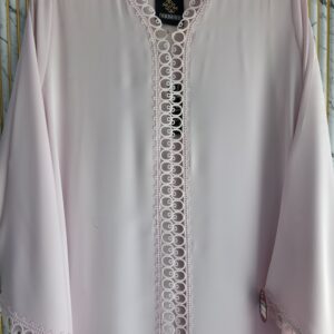 CD-220 Baby pink colour Lace Abaya