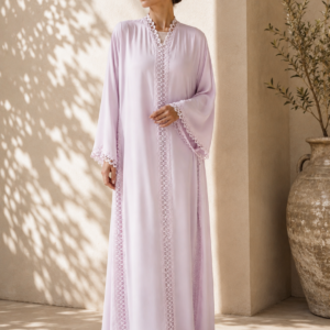 CD-220 Baby pink colour Lace Abaya